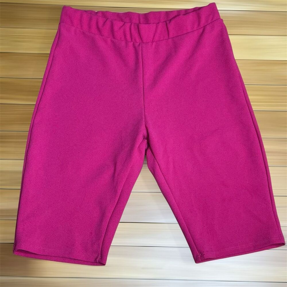 Fashion Nova, Hot Pink Solid High Waisted Biker Shorts, Women’s Large